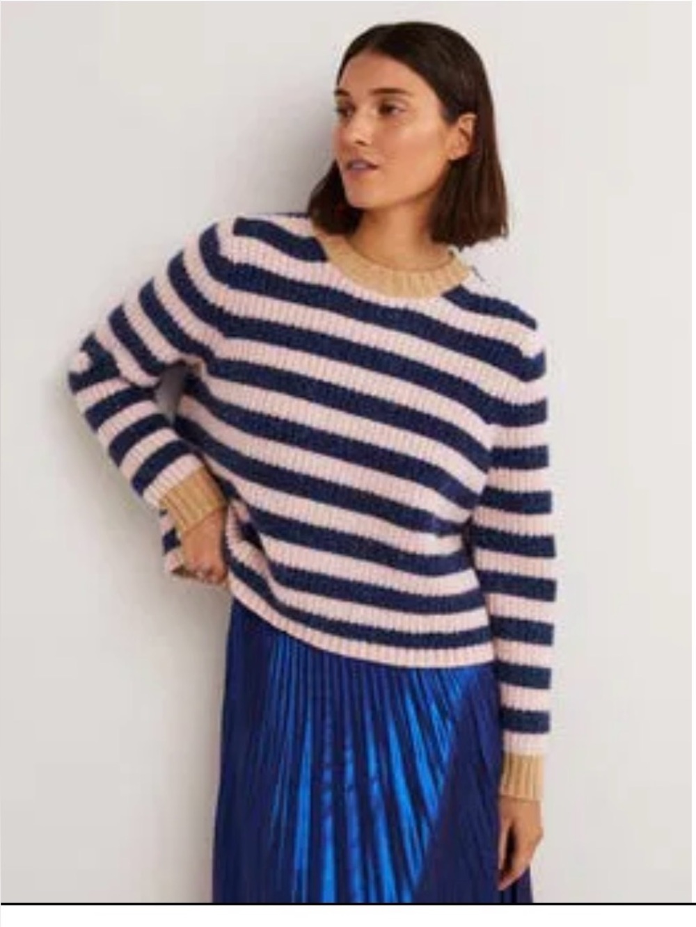 Boden sparkle striped sweater fashionable romantic size 12